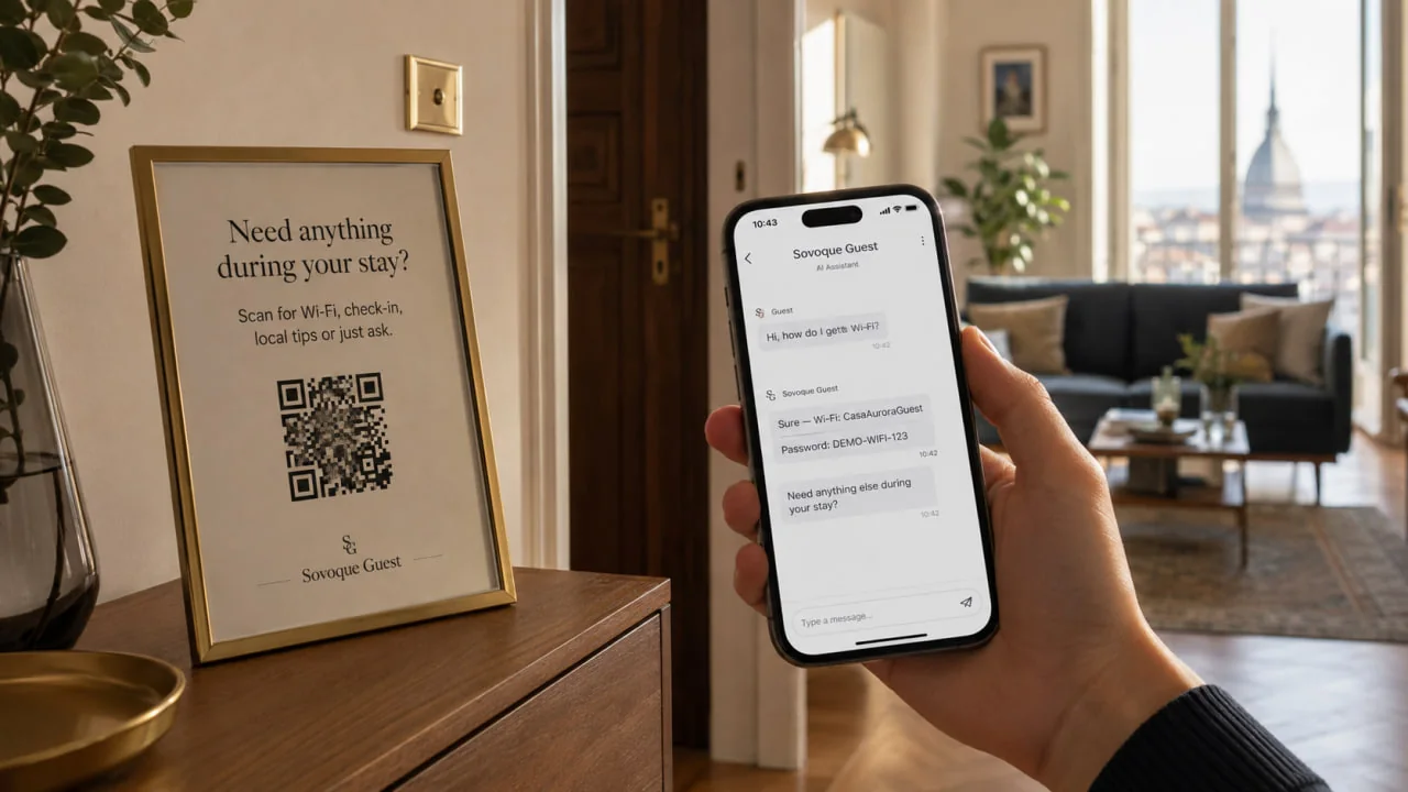 Ospite che apre Sovoque Guest tramite QR